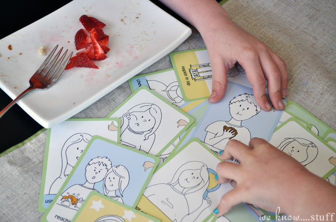 Do your children act like wildebeests at the table? Well, ours do too, which is why we love these Table Manners Cards by Golly Gee-pers! They're a great tool for teaching table manners to kids without lecturing! Do your children act like wildebeests at the table? Well, ours do too, which is why we love these Table Manners Cards by Golly Gee-pers! They're a great tool for teaching table manners to kids without lecturing!