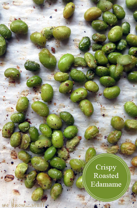 This Crispy Roasted Edamame Snack can be enjoyed on its own or as a gluten-free topping for salads. They paired wonderfully with my avocado salad and Grapefruit Vinaigrette Recipe. 