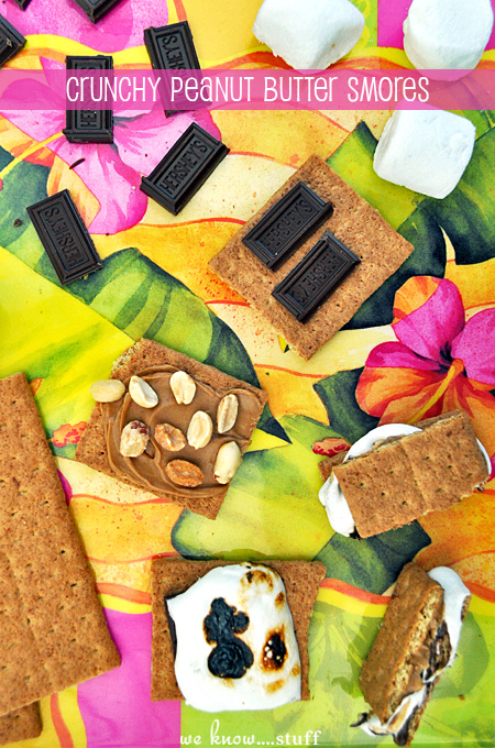 This crunchy peanut butter S'mores recipe can be made in just 10 minutes. They're the perfect summer dessert for families that eat outdoors!