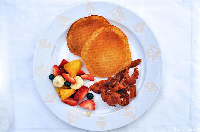 When your kitchen is being remodeled, don't stress out about what you'll eat. Our Grilled Pancakes & Bacon will keep your whole family happy and well fed!