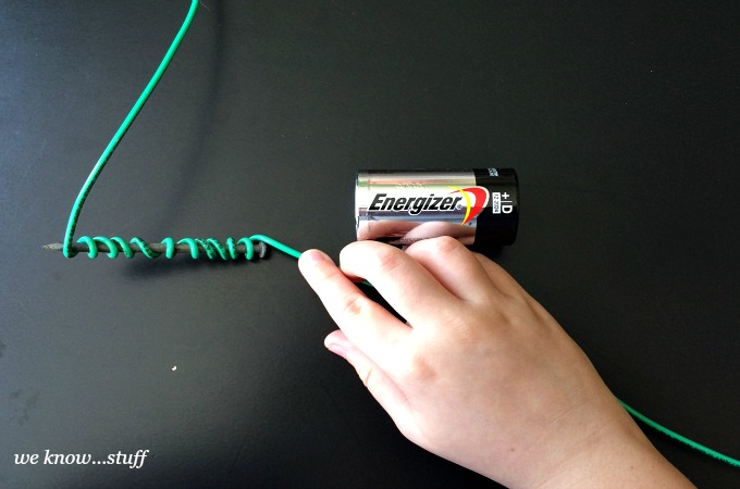 Are you looking for a cool science fair project? Why not learn how to Make An Electromagnet With Kids? Built in 4 easy steps, with just a few basic supplies, this Battery Magnet is a great STEM project.