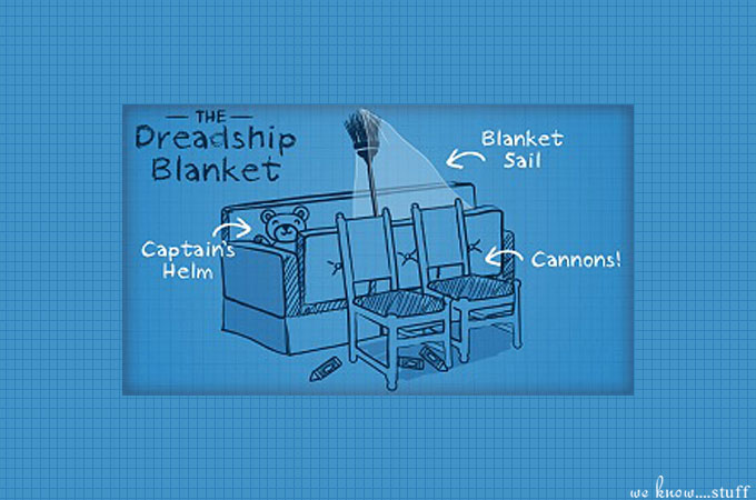 Are you looking for some rainy day fun? Check out these creative blanket forts for kids. The Dreadship Blanket Fort is perfect for your little pirates!
