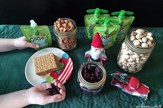Simple Snack Ideas For Kids: set out natural, wholesome goodies like cut up vegetable spears, dried fruit and nuts, and something sweet, like applesauce.