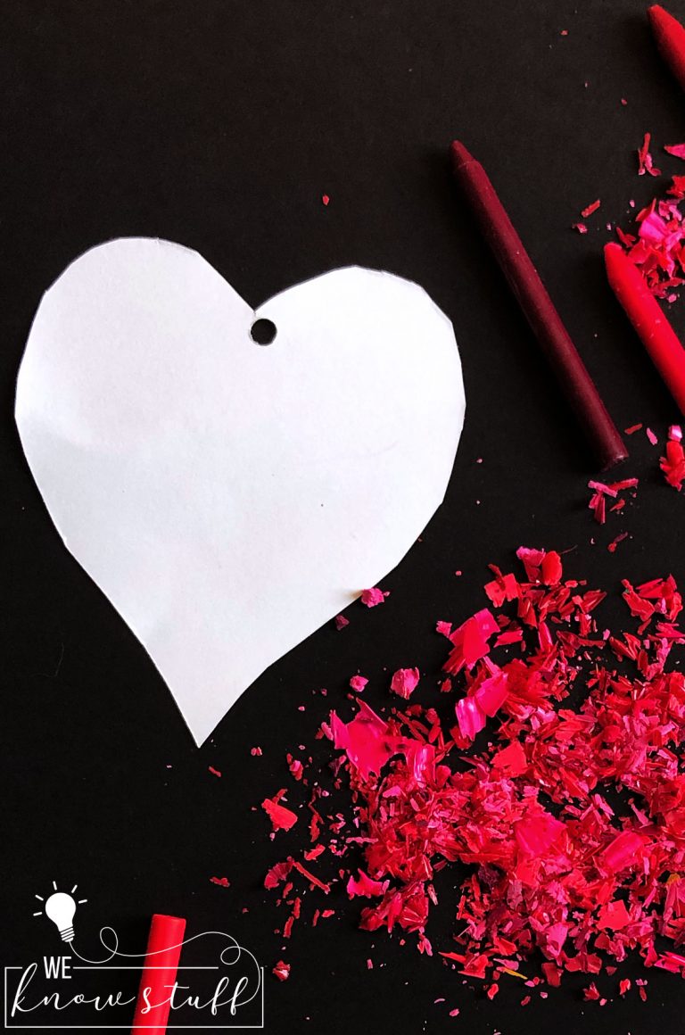 what can you do with old crayons? make a crayon shavings heart craft