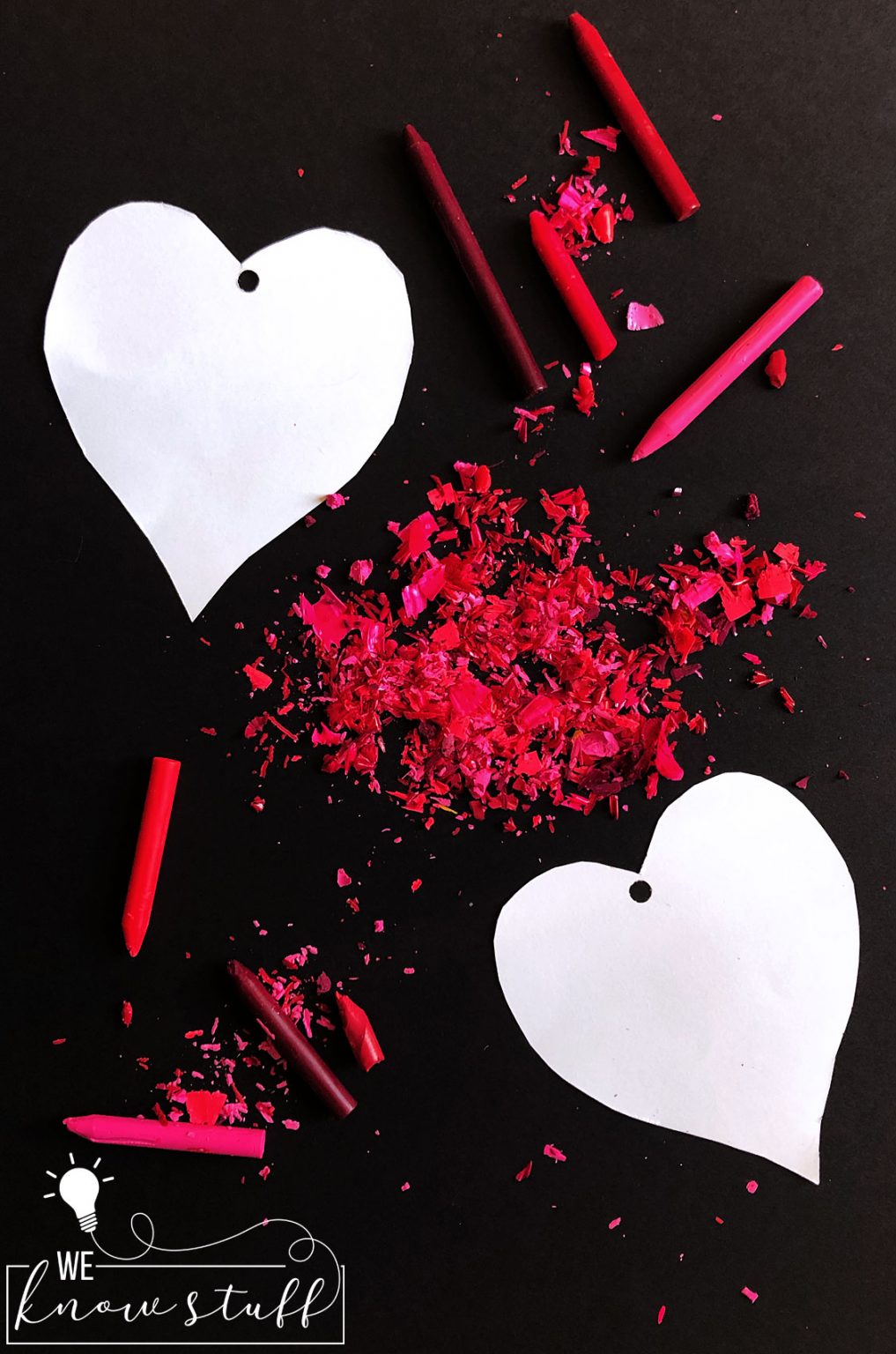 what can you do with old crayons? make a crayon shavings heart craft