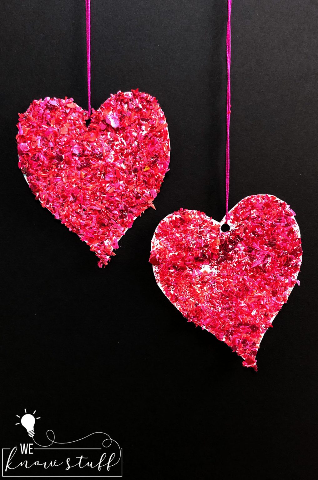 what can you do with old crayons? make a crayon shavings heart craft