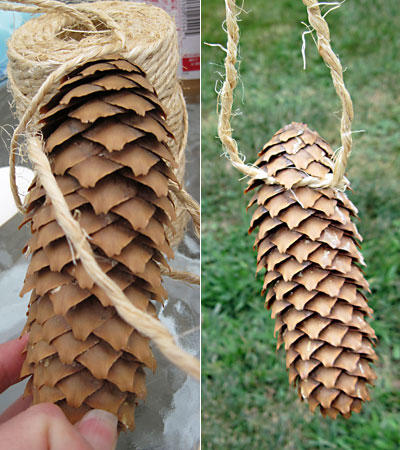 This pinecone bird feeder is a great way to use up any stale cereal or granola in your home. Birds and squirrels love this pine cone kids craft! Pinecone Bird Feeder| www.weknowstuff.us.com | We Know Stuff