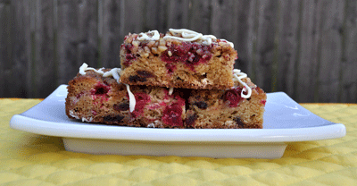 These cranberry blondies are a nice change from regular chocolate brownies. I love making them during the holidays when fresh cranberries are in season!
