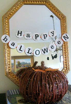 This DIY Halloween banner uses the pages of old books and turns them into a cool keepsake decoration. Homemade holiday decorations make great gifts too!