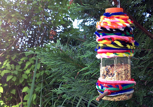 This kids craft is a great way to recycle plastic bottles all year round. These Bottle Bird Feeders are simple to make and add lots of color to your garden!