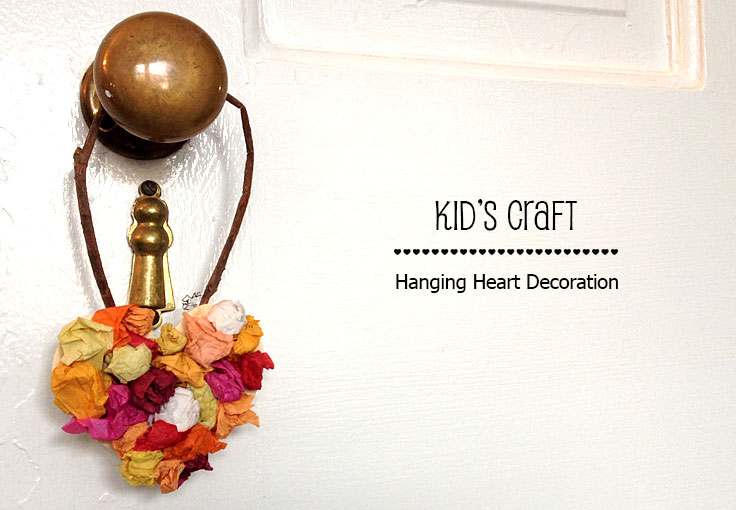 This adorable kids craft is a great way to get kids involved in some hands-on sensory play. Crumpled bits of tissue paper form the base of this Hanging Heart Decoration.